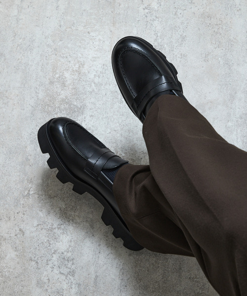 PADRONE(パドローネ)の「PADRONE パドローネ / LOAFERS with Chunky sole ローファー(チャンキーソール) トラックソール / PU8759-2304(ローファー・メンズ・ブラック・41/40/42)」の21枚目の写真