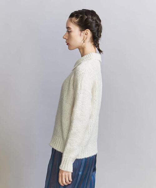 【Tricots Jean Marc】襟付きモヘヤ混ニットプルオーバー セール】【Tricots Jean Marc】襟付きモヘヤ混ニットプル