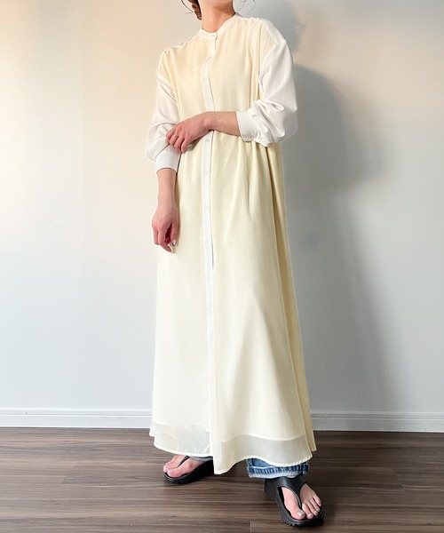 未使用✨ADORE アドーア　バンドカラーシャツワンピース　ホワイト　38 未使用✨ADORE アドーア バンドカラーシャツワンピース ホワイト