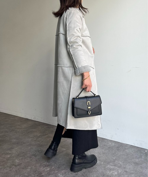 prose verse(プロズヴェール)の「リバーシブルムートン×ファーコート(ムートンコート・レディース・グレー/オフホワイト/ベージュ・フリ-)」の19枚目の写真