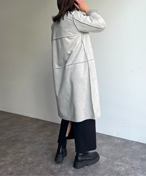 prose verse(プロズヴェール)の「リバーシブルムートン×ファーコート(ムートンコート・レディース・グレー/オフホワイト/ベージュ・フリ-)」の20枚目の写真