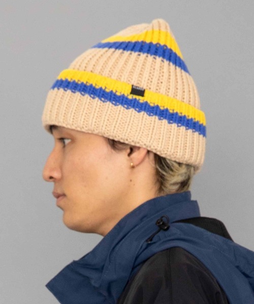XLARGE(エクストララージ)の「LINED LOW GAUGE BEANIE(ニットキャップ/ビーニー・メンズ・ベージュ/ブラック・ONE SIZE)」の6枚目の写真