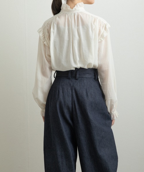 Liyoca（リヨカ）の「【Liyoca】デニムタックパンツ（デニムパンツ・レディース・ネイビー・36/38）」の17枚目の写真