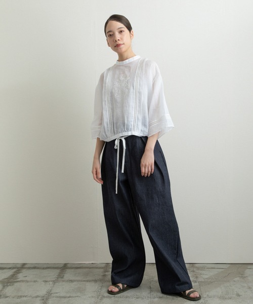 Liyoca（リヨカ）の「【Liyoca】デニムタックパンツ（デニムパンツ・レディース・ネイビー・36/38）」の15枚目の写真