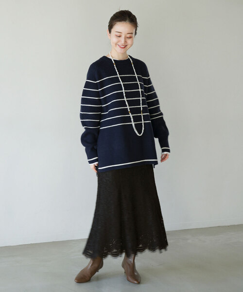 IENA（イエナ）の「《追加》レースフレアスカート（スカート・レディース・ブラック/アイボリー・34/36/38/40）」の7枚目の写真