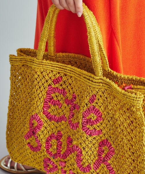 GRACE CONTINENTAL（グレースコンチネンタル）の「JACKSONS ジュートバッグM（トートバッグ・レディース・ピンク/イエロー・FREE）」の6枚目の写真