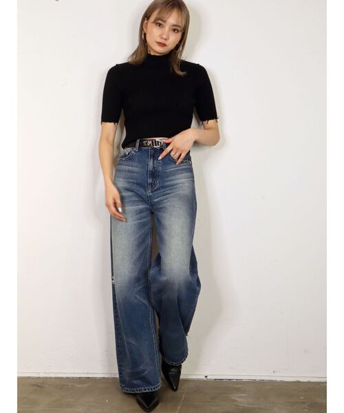 EMODA（エモダ）の「クラッシュショートリブニット（ニット/セーター・レディース・ベージュ/ピンク/その他/ブラック/ブルー・FREE）」の7枚目の写真