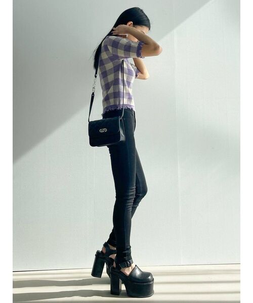 EMODA（エモダ）の「クラッシュショートリブニット（ニット/セーター・レディース・ベージュ/ピンク/その他/ブラック/ブルー・FREE）」の12枚目の写真