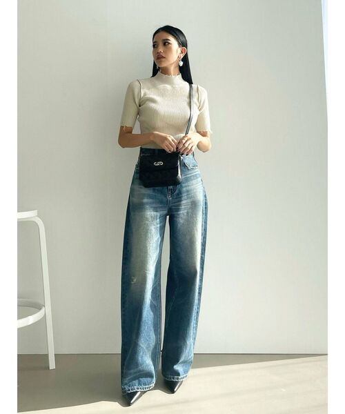 EMODA（エモダ）の「クラッシュショートリブニット（ニット/セーター・レディース・ベージュ/ピンク/その他/ブラック/ブルー・FREE）」の16枚目の写真