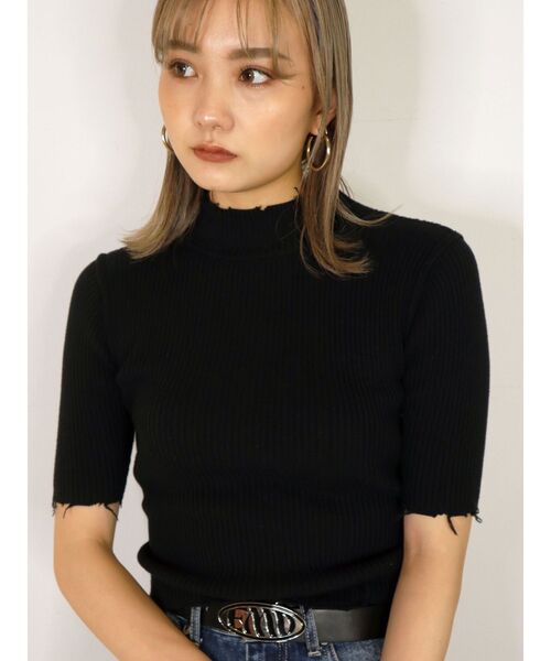 EMODA（エモダ）の「クラッシュショートリブニット（ニット/セーター・レディース・ベージュ/ピンク/その他/ブラック/ブルー・FREE）」の18枚目の写真