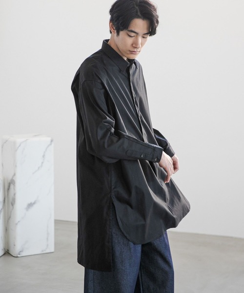 niko and...(ニコアンド)の「リヨセル混ロングプルオーバーシャツ(シャツ/ブラウス・メンズ・アイボリー/ブラック・LARGE/MEDIUM)」の2枚目の写真