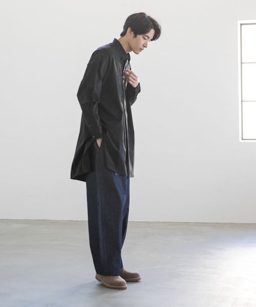 niko and...(ニコアンド)の「リヨセル混ロングプルオーバーシャツ(シャツ/ブラウス・メンズ・アイボリー/ブラック・LARGE/MEDIUM)」の3枚目の写真