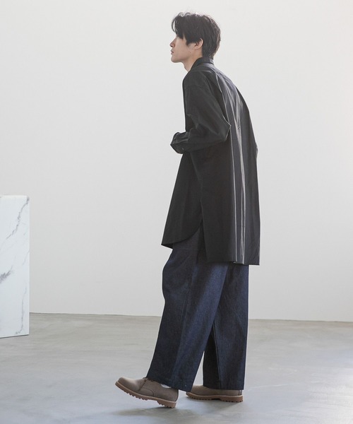 niko and...(ニコアンド)の「リヨセル混ロングプルオーバーシャツ(シャツ/ブラウス・メンズ・アイボリー/ブラック・LARGE/MEDIUM)」の4枚目の写真