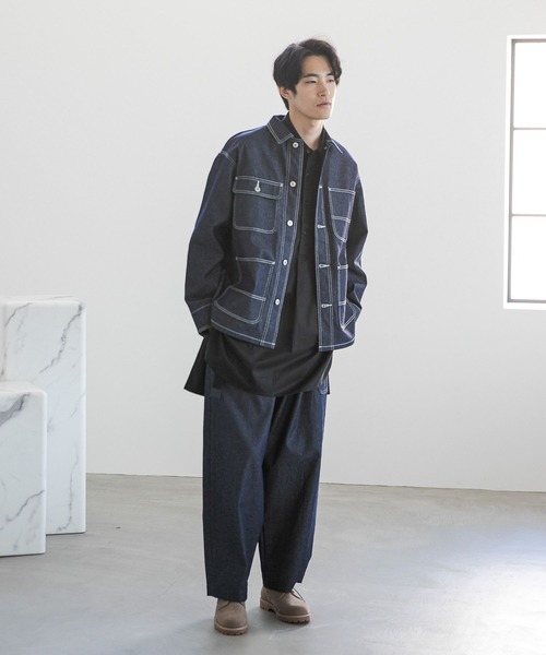 niko and...(ニコアンド)の「リヨセル混ロングプルオーバーシャツ(シャツ/ブラウス・メンズ・アイボリー/ブラック・LARGE/MEDIUM)」の5枚目の写真