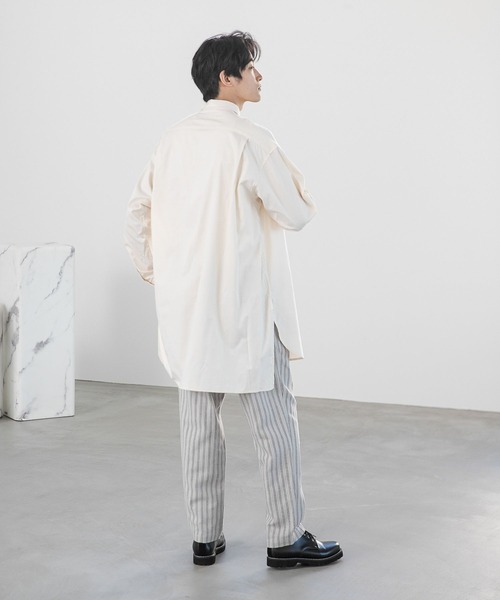 niko and...(ニコアンド)の「リヨセル混ロングプルオーバーシャツ(シャツ/ブラウス・メンズ・アイボリー/ブラック・LARGE/MEDIUM)」の7枚目の写真