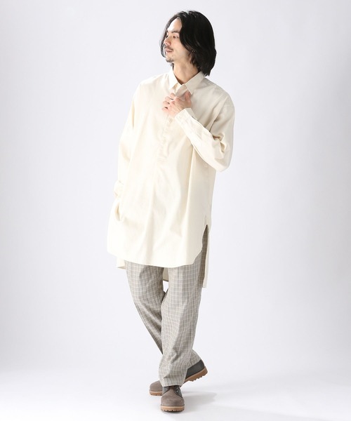 niko and...(ニコアンド)の「リヨセル混ロングプルオーバーシャツ(シャツ/ブラウス・メンズ・アイボリー/ブラック・LARGE/MEDIUM)」の14枚目の写真