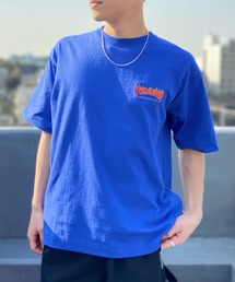 【ムラサキスポーツ別注】THRASHER/スラッシャー ワンポイントロゴTシャツ 刺繍ロゴ/オーバーサイズ クルーネックTシャツ/THMM-002 FLAME