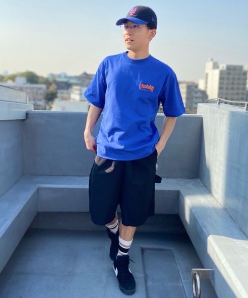 THRASHER(スラッシャー)の「【ムラサキスポーツ別注】THRASHER/スラッシャー ワンポイントロゴTシャツ 刺繍ロゴ/オーバーサイズ クルーネックTシャツ/THMM-002 FLAME(Tシャツ/カットソー・メンズ・グリーン系その他/ブルー系その他/ブラック×イエロー/ホワイト×パープル・M/L/XL)」の16枚目の写真