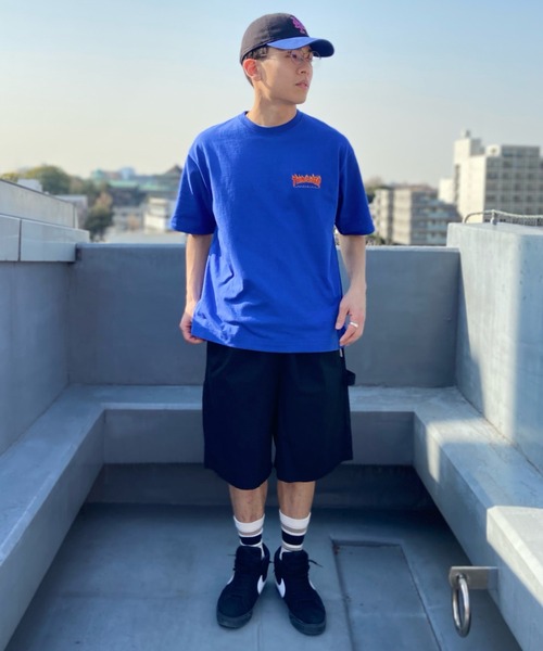 THRASHER(スラッシャー)の「【ムラサキスポーツ別注】THRASHER/スラッシャー ワンポイントロゴTシャツ 刺繍ロゴ/オーバーサイズ クルーネックTシャツ/THMM-002 FLAME(Tシャツ/カットソー・メンズ・グリーン系その他/ブルー系その他/ブラック×イエロー/ホワイト×パープル・M/L/XL)」の17枚目の写真