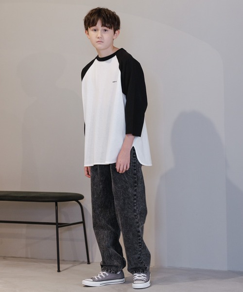 GLOBAL WORK（グローバルワーク）の「大人見えデニムパンツ/AND YUA ANY/162731（デニムパンツ・キッズ・ライトブルー/ブラック・160cm/150cm）」の4枚目の写真