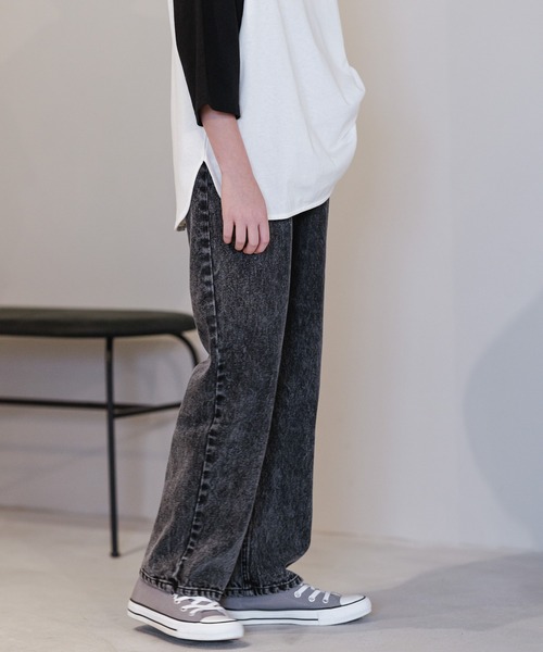 GLOBAL WORK（グローバルワーク）の「大人見えデニムパンツ/AND YUA ANY/162731（デニムパンツ・キッズ・ライトブルー/ブラック・160cm/150cm）」の7枚目の写真