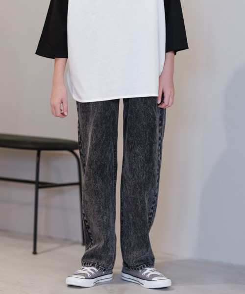 GLOBAL WORK（グローバルワーク）の「大人見えデニムパンツ/AND YUA ANY/162731（デニムパンツ・キッズ・ライトブルー/ブラック・160cm/150cm）」の8枚目の写真