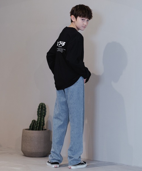 GLOBAL WORK（グローバルワーク）の「大人見えデニムパンツ/AND YUA ANY/162731（デニムパンツ・キッズ・ライトブルー/ブラック・160cm/150cm）」の10枚目の写真