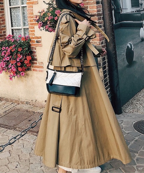 meJane（ミージェーン）の「キャンディースリーブクラシカル大人トレンチコート（トレンチコート・レディース・ベージュ・FREE）」の2枚目の写真