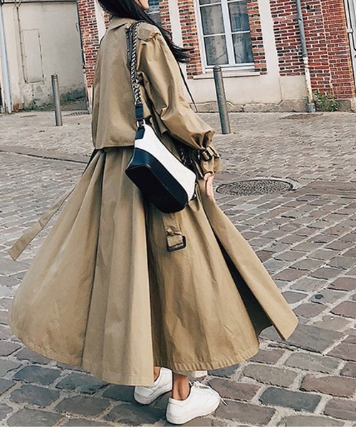 meJane（ミージェーン）の「キャンディースリーブクラシカル大人トレンチコート（トレンチコート・レディース・ベージュ・FREE）」の5枚目の写真