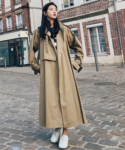 meJane（ミージェーン）の「キャンディースリーブクラシカル大人トレンチコート（トレンチコート・レディース・ベージュ・FREE）」の3枚目の写真