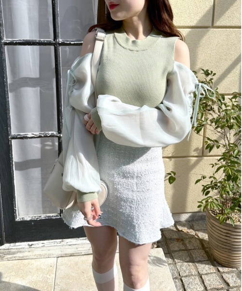 OLIVE des OLIVE（オリーブデオリーブ）の「【WEB限定カラー有】マーメイドミニスカート（スカート・レディース・オフホワイト/ベージュ/サックスブルー/チャコールグレー/ブラック・FREE）」の12枚目の写真