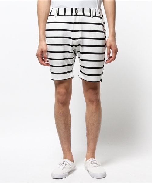 SUPERTHANKS（スーパーサンクス）の「SUPER THANKS(スーパー･サンクス) ボーダーショーツ（その他パンツ・メンズ・ホワイト/ブラック・MEDIUM/SMALL/LARGE）」の9枚目の写真