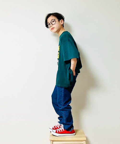 CIAOPANIC TYPY（チャオパニックティピー）の「【KIDS】裾スリットデニムフリンジレギパン（デニムパンツ・キッズ・ネイビー/ブラック・S/M/L/XL/XXL）」の20枚目の写真