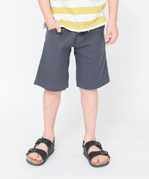 BRANSHES(ブランシェス)の「【綿100%】パナマ織りハーフパンツ(その他パンツ・キッズ・イエロー/ブルーグレー/ブラック/ネイビー/グリーン/サックスブルー/チャコールグレー/カーキオリーブ/フューシャピンク/ピンク/ライム/その他/オレンジ・90/110/100/130/150/140/160/120)」の2枚目の写真