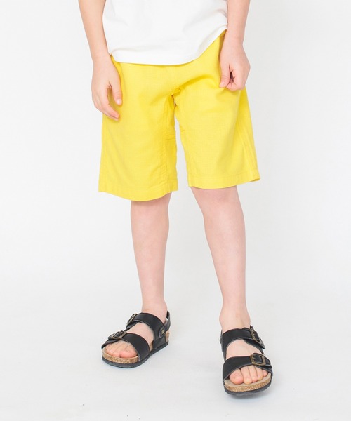 BRANSHES(ブランシェス)の「【綿100%】パナマ織りハーフパンツ(その他パンツ・キッズ・イエロー/ブルーグレー/ブラック/ネイビー/グリーン/サックスブルー/チャコールグレー/カーキオリーブ/フューシャピンク/ピンク/ライム/その他/オレンジ・90/110/100/130/150/140/160/120)」の9枚目の写真