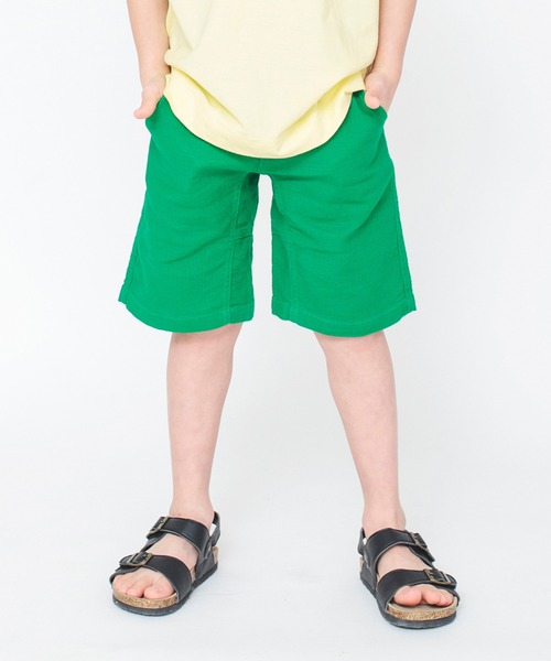 BRANSHES(ブランシェス)の「【綿100%】パナマ織りハーフパンツ(その他パンツ・キッズ・イエロー/ブルーグレー/ブラック/ネイビー/グリーン/サックスブルー/チャコールグレー/カーキオリーブ/フューシャピンク/ピンク/ライム/その他/オレンジ・90/110/100/130/150/140/160/120)」の5枚目の写真