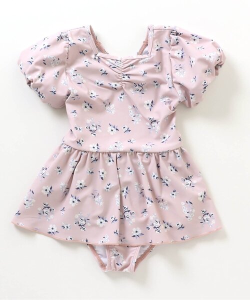 apres les cours（アプレレクール）の「【UVカット】ナチュラル花柄バックリボンワンピース水着（水着・キッズ・ピンク/ミント・130/100/90/80/140/120/110）」の10枚目の写真