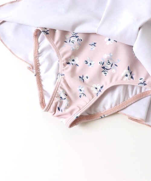 apres les cours（アプレレクール）の「【UVカット】ナチュラル花柄バックリボンワンピース水着（水着・キッズ・ピンク/ミント・130/100/90/80/140/120/110）」の11枚目の写真