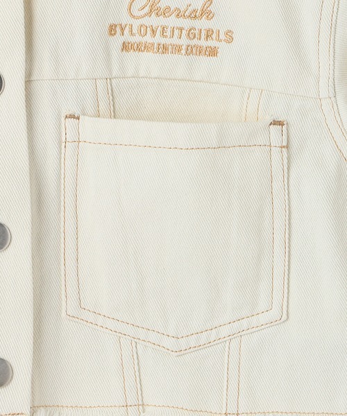 by LOVEiT（バイラビット）の「ツイル短丈Gジャン（デニムジャケット・キッズ・ピンク/グリーン/アイボリー・130cm/140cm/160cm/120cm/150cm）」の11枚目の写真