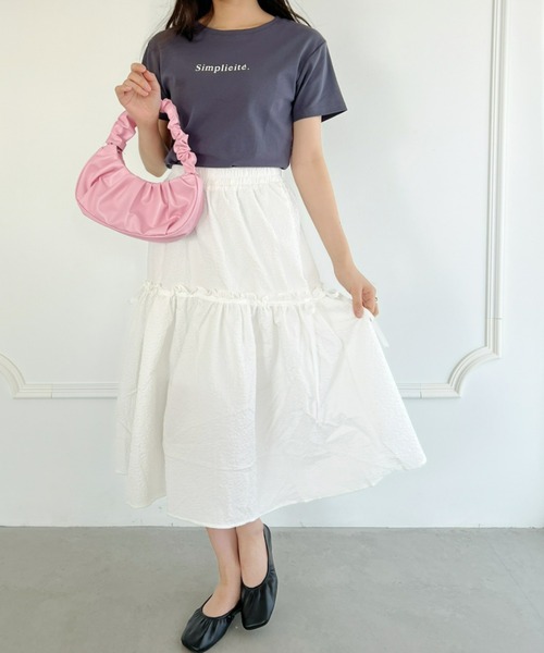 Loueme（ルエム）の「【23S/S】サイドリボンふくれジャガードフレアスカート（スカート・レディース・ホワイト/アイボリー/ブラック・FREE）」の12枚目の写真