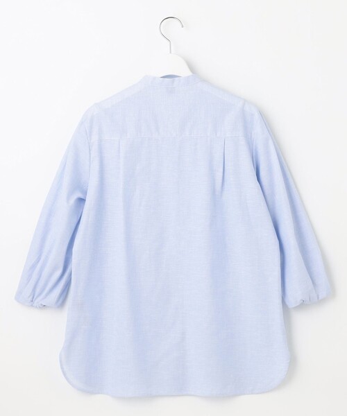 J.PRESS Ladies（J.プレス レディス）の「【洗える・吸水】 BEZピンチェック スタンドカラー ブラウス（シャツ/ブラウス・レディース・ネイビー系3/イエロー系3/サックスブルー系3・XS）」の10枚目の写真