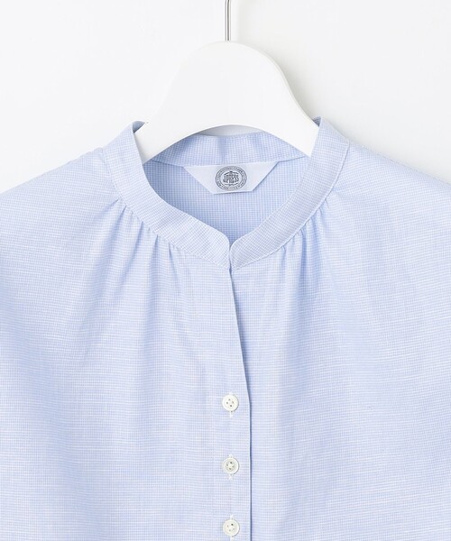 J.PRESS Ladies（J.プレス レディス）の「【洗える・吸水】 BEZピンチェック スタンドカラー ブラウス（シャツ/ブラウス・レディース・ネイビー系3/イエロー系3/サックスブルー系3・XS）」の11枚目の写真