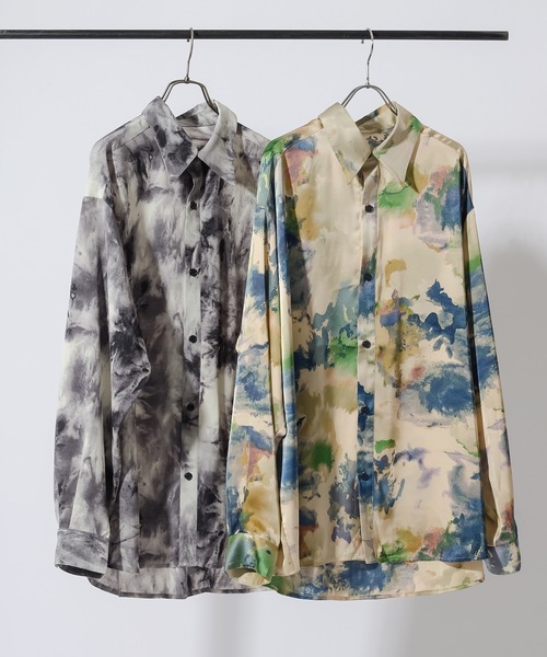 Adoon plain(アドーンプレーン)の「【Adoonplain】アブストラクトパターンシャツ(シャツ/ブラウス・メンズ・ベージュ系その他/ブラック・MEDIUM/LARGE)」の11枚目の写真