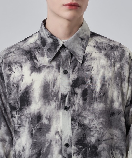 Adoon plain(アドーンプレーン)の「【Adoonplain】アブストラクトパターンシャツ(シャツ/ブラウス・メンズ・ベージュ系その他/ブラック・MEDIUM/LARGE)」の5枚目の写真