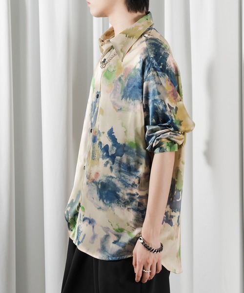 Adoon plain(アドーンプレーン)の「【Adoonplain】アブストラクトパターンシャツ(シャツ/ブラウス・メンズ・ベージュ系その他/ブラック・MEDIUM/LARGE)」の19枚目の写真