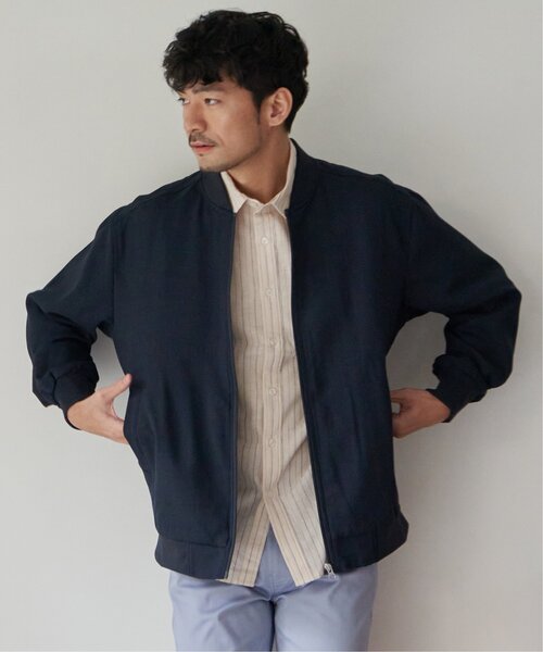ikka(イッカ)の「イージーケアリネンライクブルゾン(ブルゾン・メンズ・ネイビー/オリーブ/スモークグレー・S/M/L/XL)」の14枚目の写真