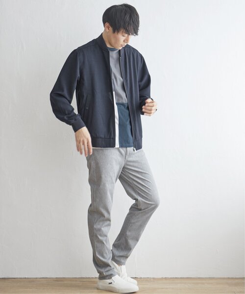 ikka(イッカ)の「イージーケアリネンライクブルゾン(ブルゾン・メンズ・ネイビー/オリーブ/スモークグレー・S/M/L/XL)」の9枚目の写真