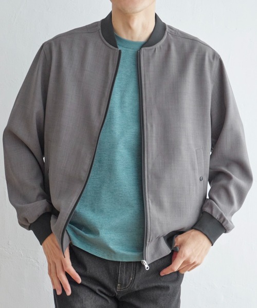 ikka(イッカ)の「イージーケアリネンライクブルゾン(ブルゾン・メンズ・ネイビー/オリーブ/スモークグレー・S/M/L/XL)」の2枚目の写真