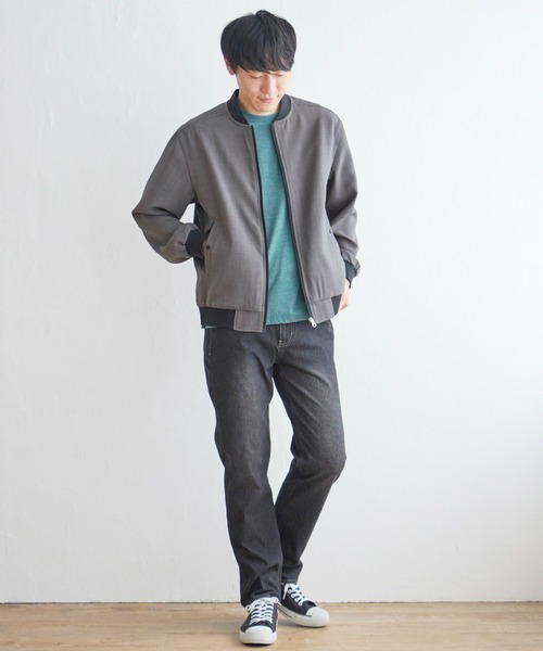 ikka(イッカ)の「イージーケアリネンライクブルゾン(ブルゾン・メンズ・ネイビー/オリーブ/スモークグレー・S/M/L/XL)」の4枚目の写真