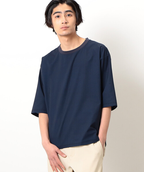 COMME CA COMMUNE(コムサコミューン)の「シアサッカー Tシャツ(Tシャツ/カットソー・メンズ・ネイビー/グリーン系その他・L/M)」の1枚目の写真